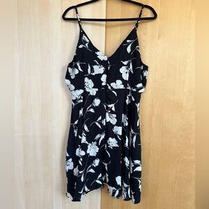 Lulus Black and White Floral Dress